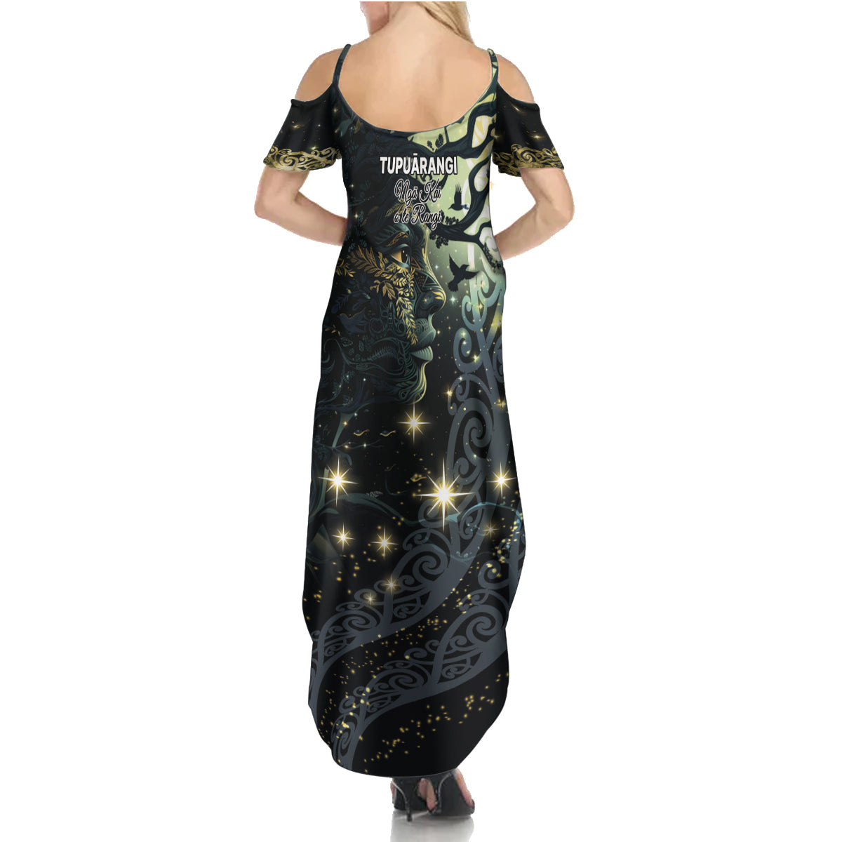 New Zealand Matariki Tupuarangi Summer Maxi Dress Ngā Kai o te Rangi
