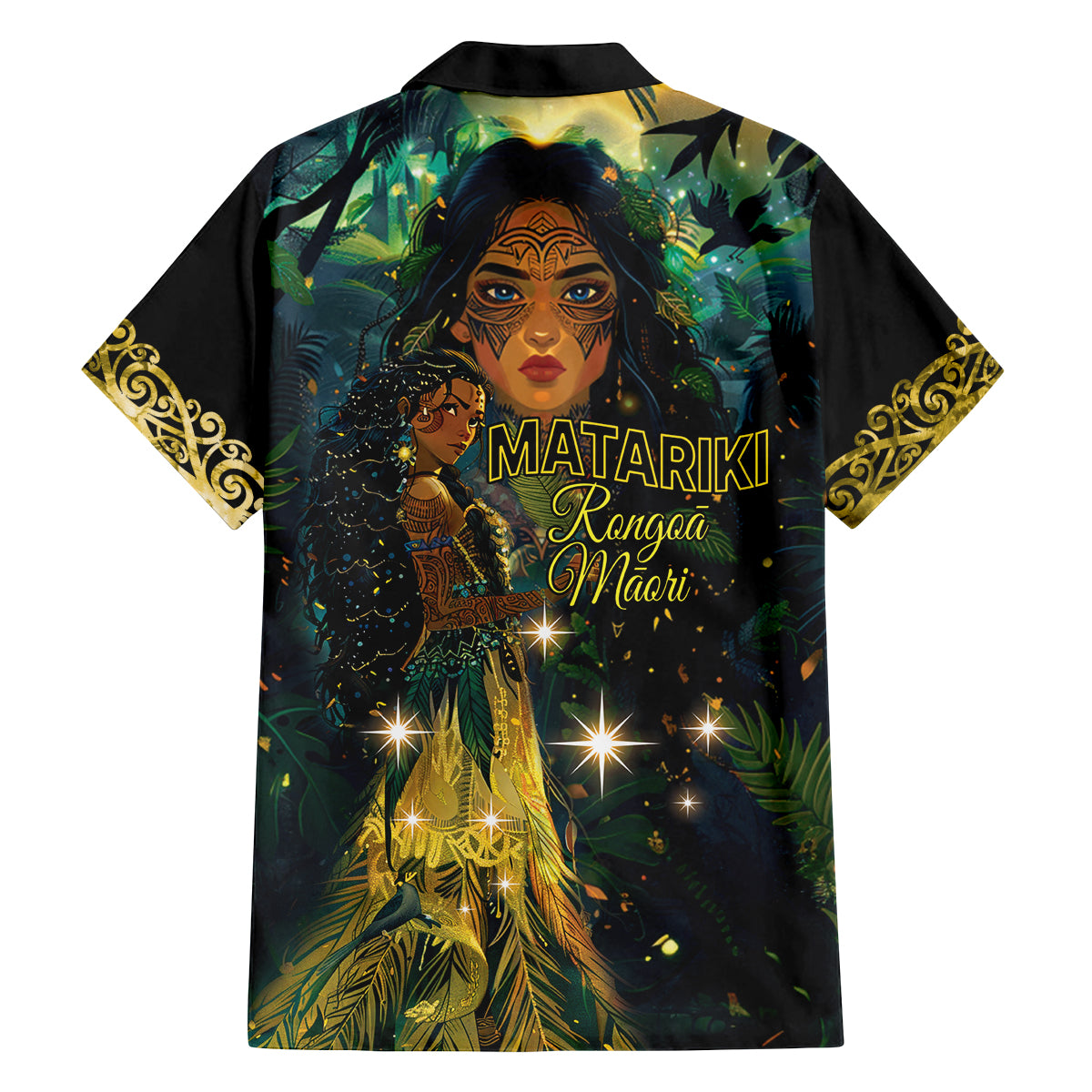 New Zealand Matariki Family Matching Off Shoulder Short Dress and Hawaiian Shirt Rongoā Māori Wellbeing and Good Luck