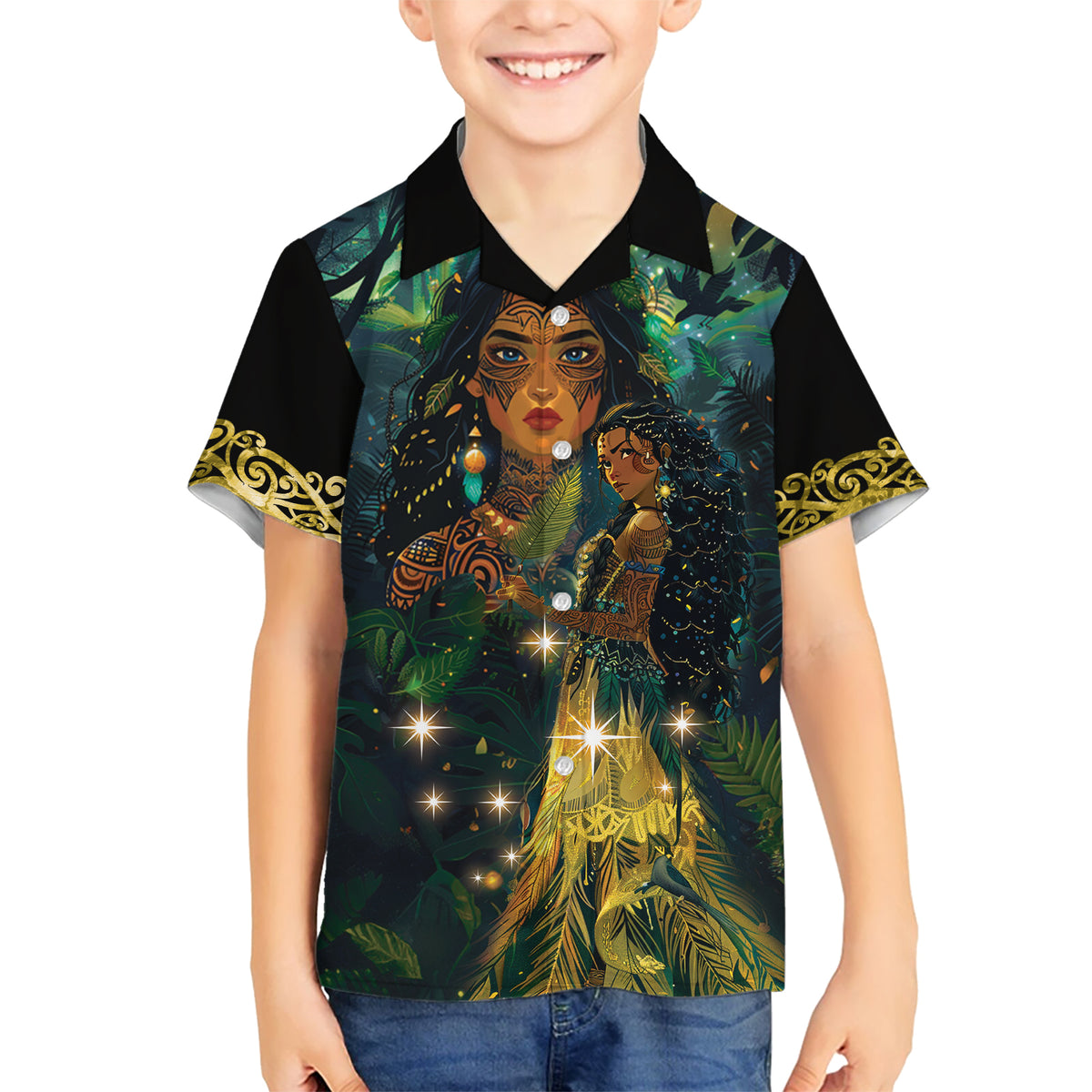 New Zealand Matariki Kid Hawaiian Shirt Rongo Mori Wellbeing and Good Luck LT9 Kid Art - Polynesian Pride