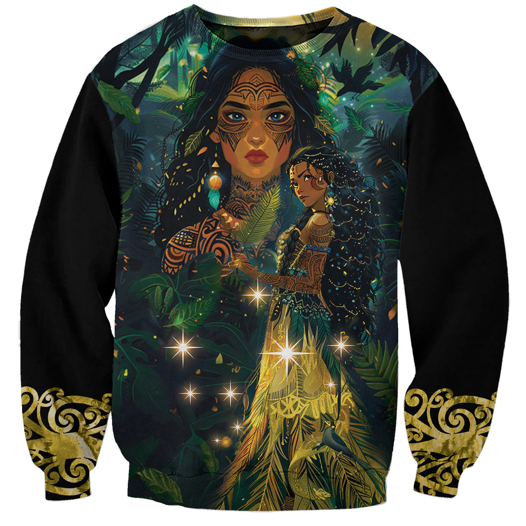 New Zealand Matariki Sweatshirt Rongo Mori Wellbeing and Good Luck LT9 Unisex Art - Polynesian Pride