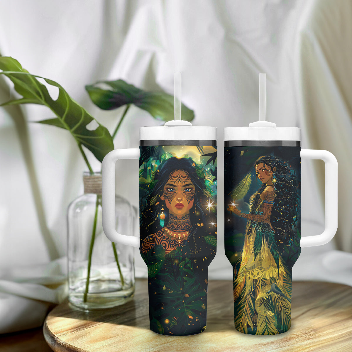 New Zealand Matariki Tumbler With Handle Rongoā Māori Wellbeing and Good Luck