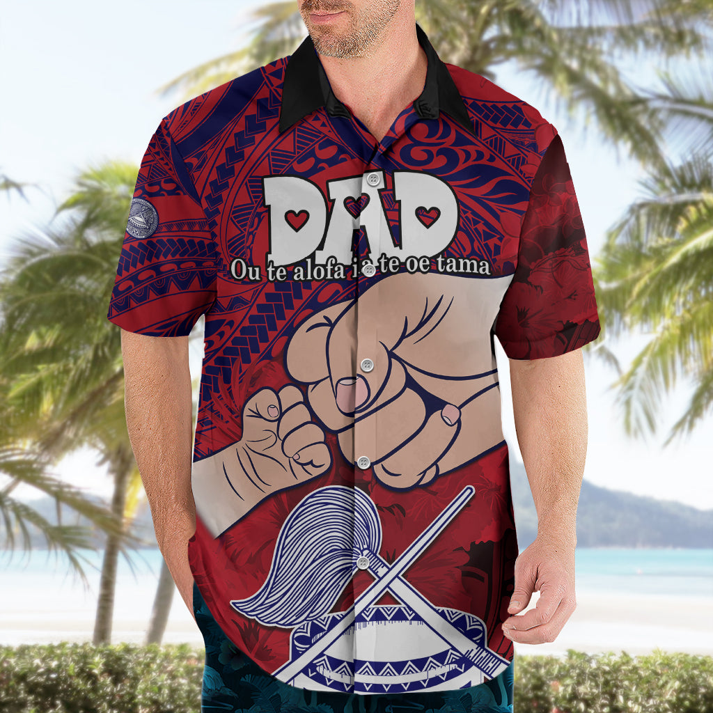 Dads Day American Samoa Hawaiian Shirt Dad Ou Te Alofa Ia Te Oe Tama - Polynesian Flowers Tribal LT9 - Polynesian Pride