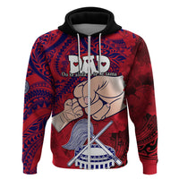 Dads Day American Samoa Hoodie Dad Ou Te Alofa Ia Te Oe Tama Polynesian Flowers Tribal LT9 Zip Hoodie Red - Polynesian Pride