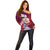Dads Day American Samoa Off Shoulder Sweater Dad Ou Te Alofa Ia Te Oe Tama - Polynesian Flowers Tribal LT9 - Polynesian Pride