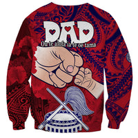Dads Day American Samoa Sweatshirt Dad Ou Te Alofa Ia Te Oe Tama - Polynesian Flowers Tribal LT9 - Polynesian Pride