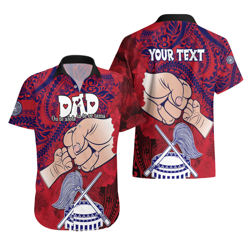 Personalised Dads Day American Samoa Hawaiian Shirt Dad Ou Te Alofa Ia Te Oe Tama - Polynesian Flowers Tribal LT9 - Polynesian Pride