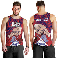 Personalised Fathers Day Polynesian Islands American Samoa Men Tank Top Dad Ou Te Alofa Ia Te Oe Tama - Polynesian Flowers Tribal LT9 - Polynesian Pride