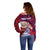 Personalised Dads Day American Samoa Off Shoulder Sweater Dad Ou Te Alofa Ia Te Oe Tama - Polynesian Flowers Tribal LT9 - Polynesian Pride