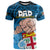 Dads Day Fiji T Shirt Dad Au Lomani Iko Polynesian Flowers Tribal LT9 Blue - Polynesian Pride