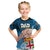 Personalised Dads Day Fiji Kid T Shirt Dad Au Lomani Iko - Polynesian Flowers Tribal LT9 Blue - Polynesian Pride