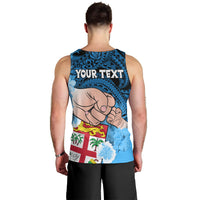 Personalised Fathers Day Polynesian Islands Fiji Men Tank Top Dad Au Lomani Iko - Polynesian Flowers Tribal LT9 - Polynesian Pride