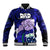 Dads Day Samoa Baseball Jacket Dad Ou Te Alofa Ia Te Oe Tama - Blue Polynesian Flowers Tribal LT9 Unisex Blue - Polynesian Pride