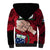 Dads Day Samoa Sherpa Hoodie Dad Ou Te Alofa Ia Te Oe Tama - Red Polynesian Flowers Tribal LT9 - Polynesian Pride