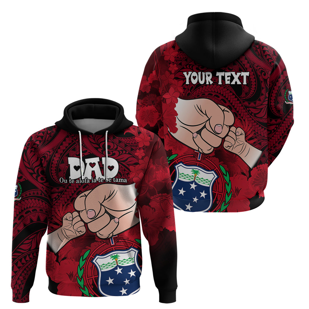 Custom Dads Day Samoa Hoodie Dad Ou Te Alofa Ia Te Oe Tama Red Polynesian Flowers Tribal LT9 - Polynesian Pride