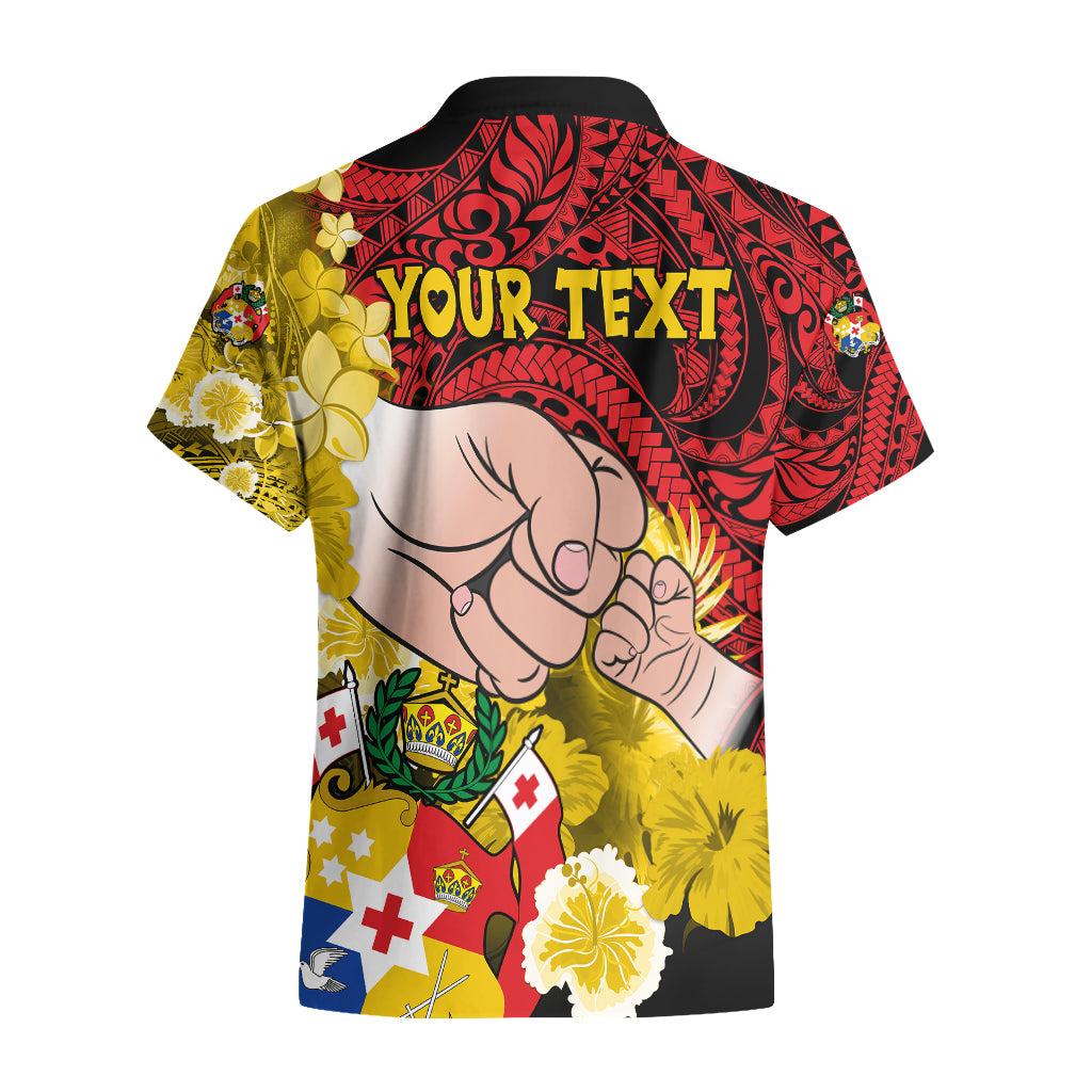 Personalised Fathers Day Polynesian Islands Tonga Hawaiian Shirt Dad Ofa lahi atu - Polynesian Flowers Tribal LT9 - Polynesian Pride