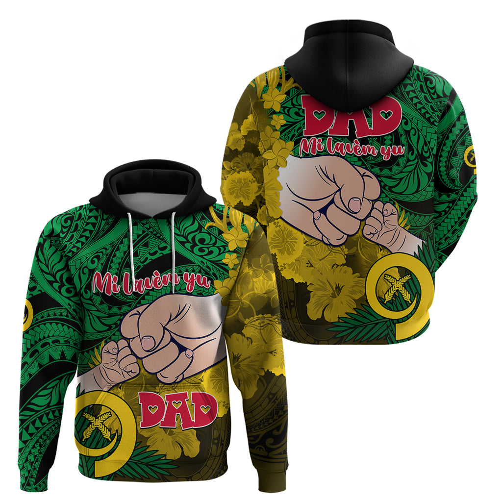 Fathers Day Polynesian Islands Vanuatu Hoodie Dad Mi lavem yu Polynesian Flowers Tribal LT9 - Polynesian Pride