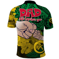 Dads Day Vanuatu Polo Shirt Dad Mi lavem yu Polynesian Flowers Tribal LT9 - Polynesian Pride