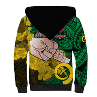 Dads Day Vanuatu Sherpa Hoodie Dad Mi lavem yu - Polynesian Flowers Tribal LT9 - Polynesian Pride