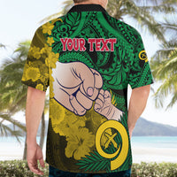 Personalised Dads Day Vanuatu Hawaiian Shirt Dad Mi lavem yu - Polynesian Flowers Tribal LT9 - Polynesian Pride