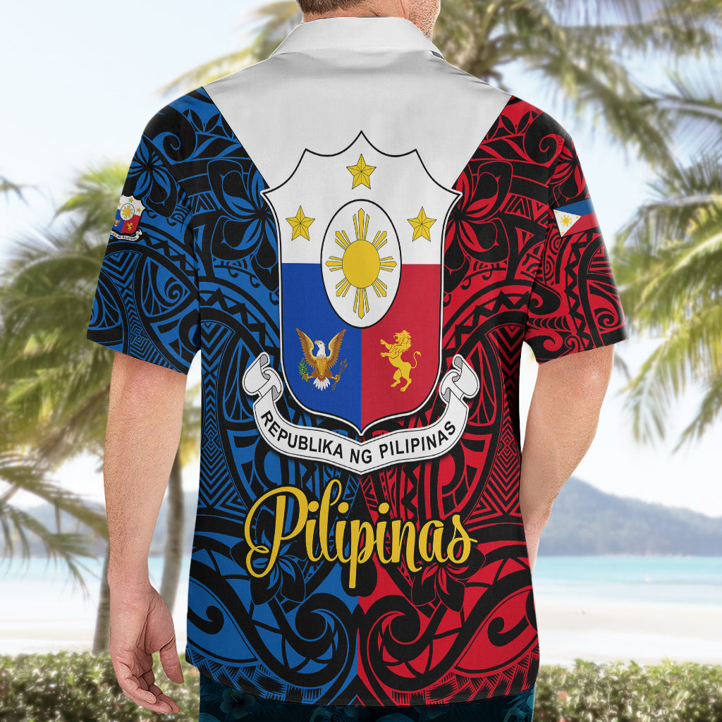 125th Independence Anniversary Philippines Hawaiian Shirt Polynesian Pilipinas Flag Style - Black LT9 - Polynesian Pride