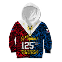 125th Independence Anniversary Philippines Kid Hoodie Polynesian Pilipinas Flag Style - Black LT9 - Polynesian Pride
