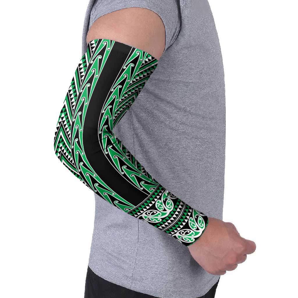 New Zealand Maori Niho Taniwha Arm Sleeves Kakariki Mangopare and Puhoro Pattern - Polynesian Pride