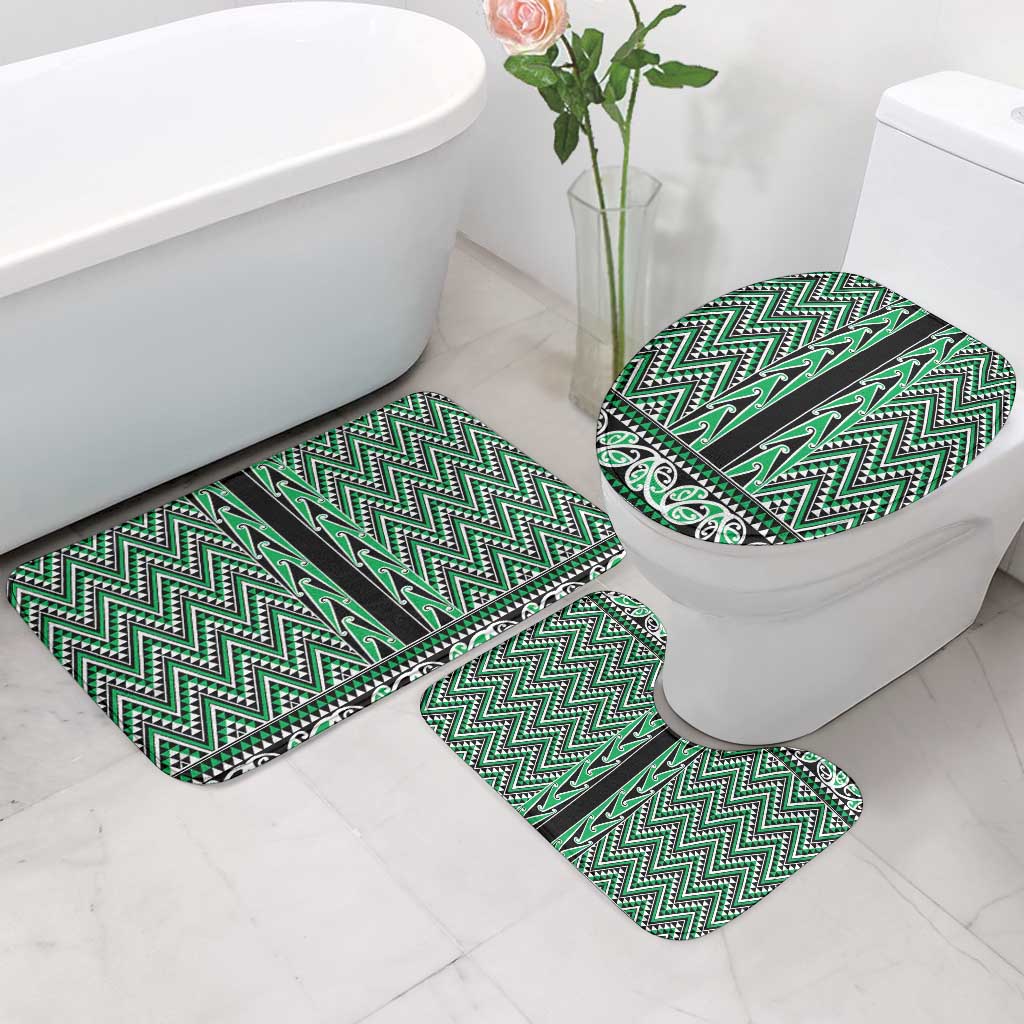New Zealand Maori Niho Taniwha Bathroom Set Kakariki Mangopare and Puhoro Pattern - Polynesian Pride