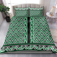 New Zealand Maori Niho Taniwha Bedding Set Kakariki Mangopare and Puhoro Pattern