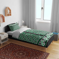 New Zealand Maori Niho Taniwha Bedding Set Kakariki Mangopare and Puhoro Pattern