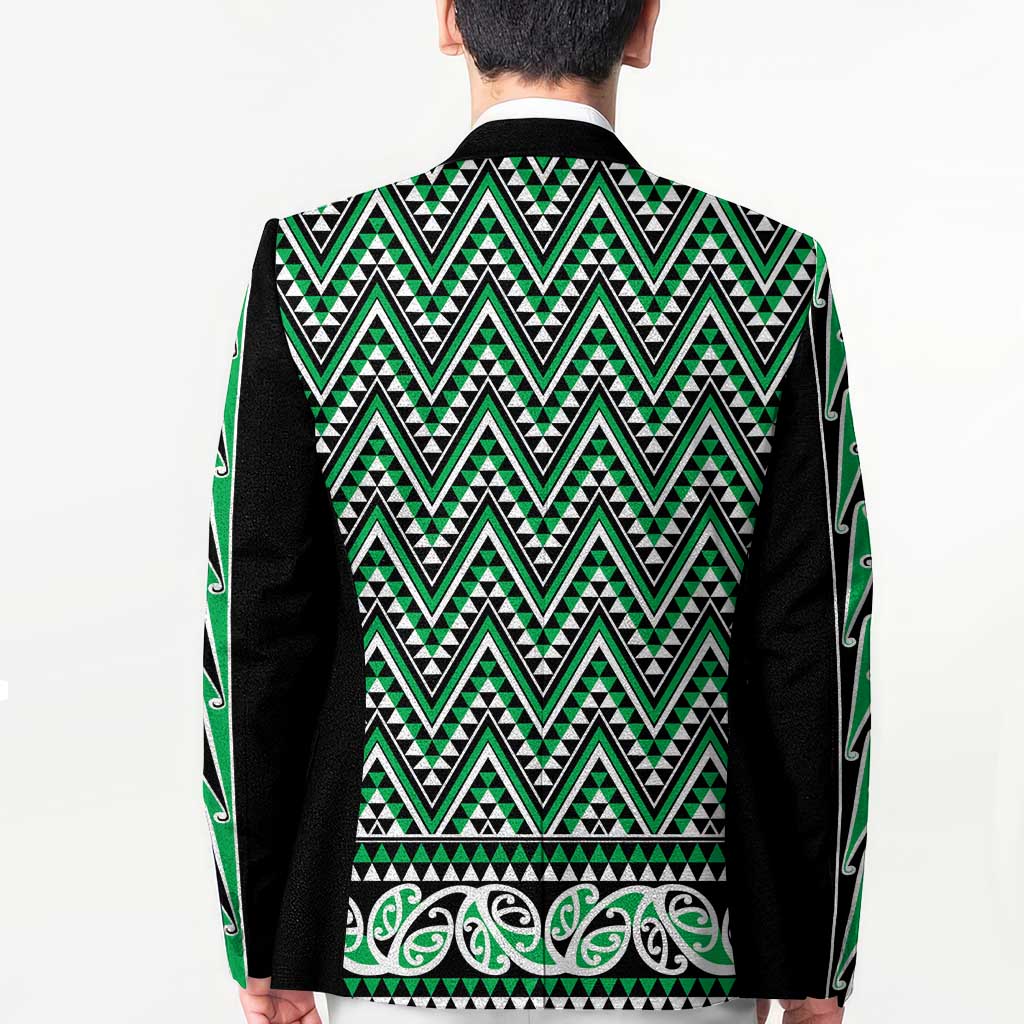 New Zealand Maori Niho Taniwha Blazer Kakariki Mangopare and Puhoro Pattern - Polynesian Pride