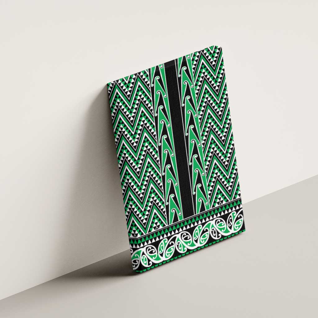 New Zealand Maori Niho Taniwha Canvas Wall Art Kakariki Mangopare and Puhoro Pattern