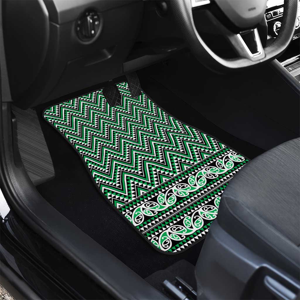 New Zealand Maori Niho Taniwha Car Mats Kakariki Mangopare and Puhoro Pattern