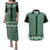 New Zealand Maori Niho Taniwha Couples Matching Puletasi and Hawaiian Shirt Kakariki Mangopare and Puhoro Pattern