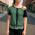 New Zealand Maori Niho Taniwha Cross Shoulder Shirt Kakariki Mangopare and Puhoro Pattern - Polynesian Pride