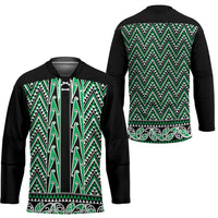 New Zealand Maori Niho Taniwha Hockey Jersey Kakariki Mangopare and Puhoro Pattern - Polynesian Pride