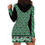 New Zealand Maori Niho Taniwha Hoodie Dress Kakariki Mangopare and Puhoro Pattern