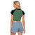 New Zealand Maori Niho Taniwha Raglan Cropped T Shirt Kakariki Mangopare and Puhoro Pattern