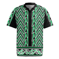 New Zealand Maori Niho Taniwha Rugby Jersey Kakariki Mangopare and Puhoro Pattern