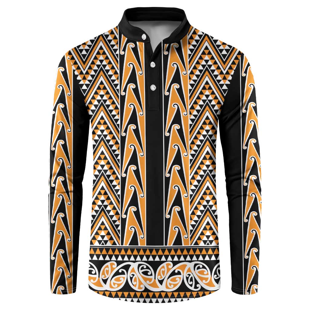 New Zealand Maori Niho Taniwha Button Sweatshirt Karaka Mangopare and Puhoro Pattern