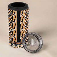 New Zealand Maori Niho Taniwha 4 in 1 Can Cooler Tumbler Karaka Mangopare and Puhoro Pattern