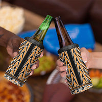 New Zealand Maori Niho Taniwha 4 in 1 Can Cooler Tumbler Karaka Mangopare and Puhoro Pattern