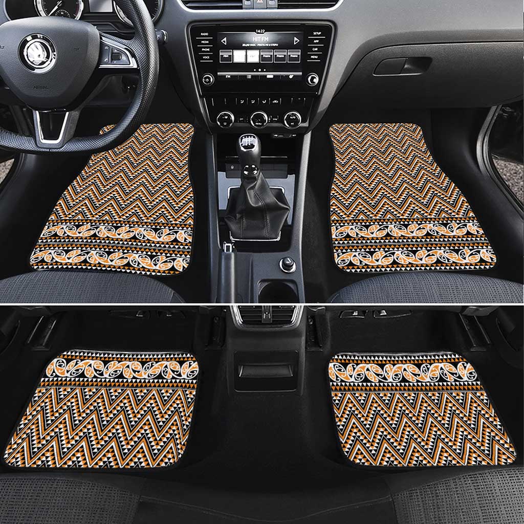 New Zealand Maori Niho Taniwha Car Mats Karaka Mangopare and Puhoro Pattern