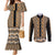 New Zealand Maori Niho Taniwha Couples Matching Mermaid Dress and Long Sleeve Button Shirt Karaka Mangopare and Puhoro Pattern