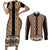 New Zealand Maori Niho Taniwha Couples Matching Short Sleeve Bodycon Dress and Long Sleeve Button Shirt Karaka Mangopare and Puhoro Pattern