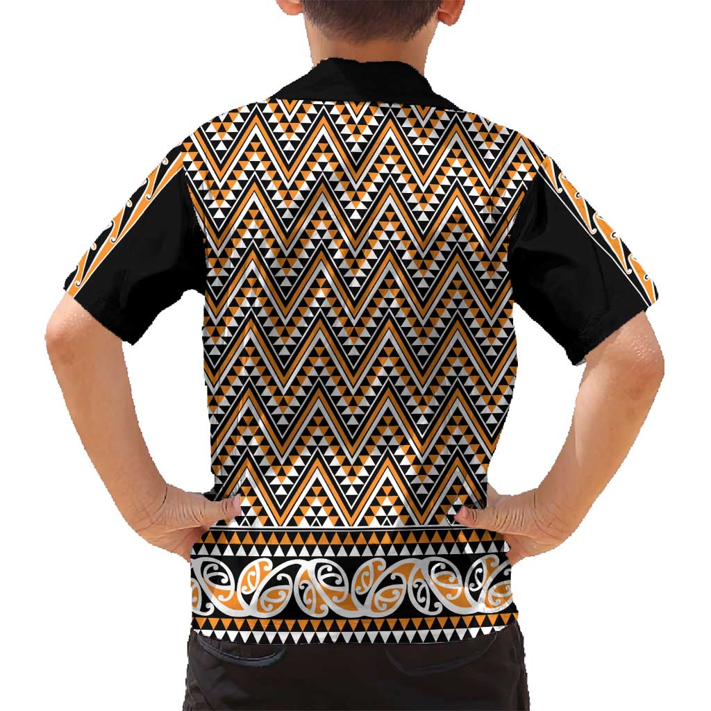 New Zealand Maori Niho Taniwha Family Matching Long Sleeve Bodycon Dress and Hawaiian Shirt Karaka Mangopare and Puhoro Pattern