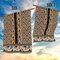 New Zealand Maori Niho Taniwha Garden Flag Karaka Mangopare and Puhoro Pattern