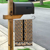 New Zealand Maori Niho Taniwha Garden Flag Karaka Mangopare and Puhoro Pattern