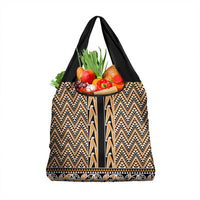 New Zealand Maori Niho Taniwha Grocery Bag Karaka Mangopare and Puhoro Pattern