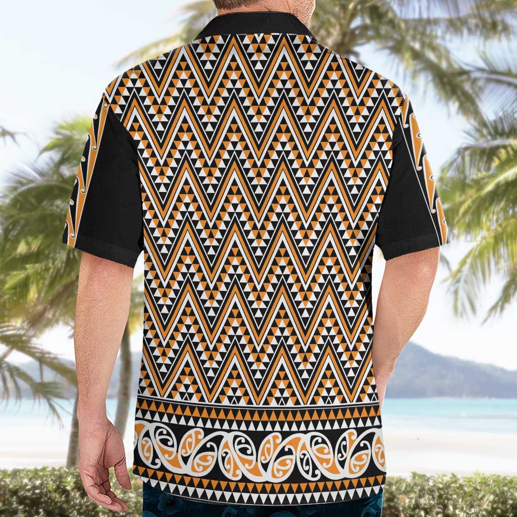 New Zealand Maori Niho Taniwha Hawaiian Shirt Karaka Mangopare and Puhoro Pattern