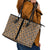 New Zealand Maori Niho Taniwha Leather Tote Bag Karaka Mangopare and Puhoro Pattern